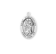 Patron Saint Christopher Oval Sterling Silver Medal