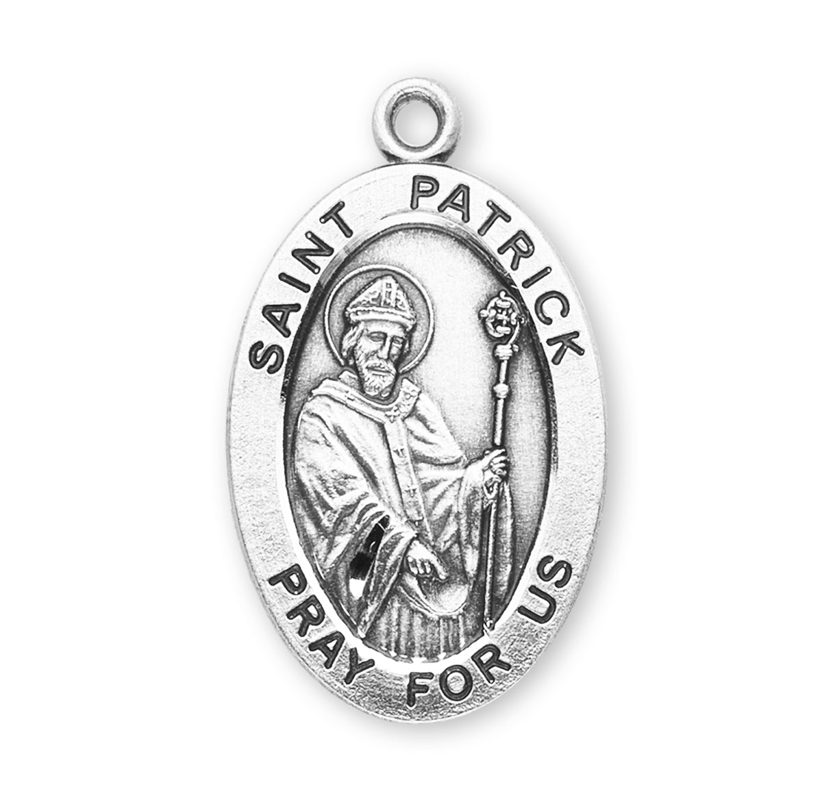 Patron Saint Patrick Oval Sterling Silver Medal