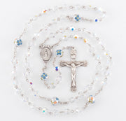 6mm Finest Aurora Crystal with 7mm Porcelain Flower O.F. Beads