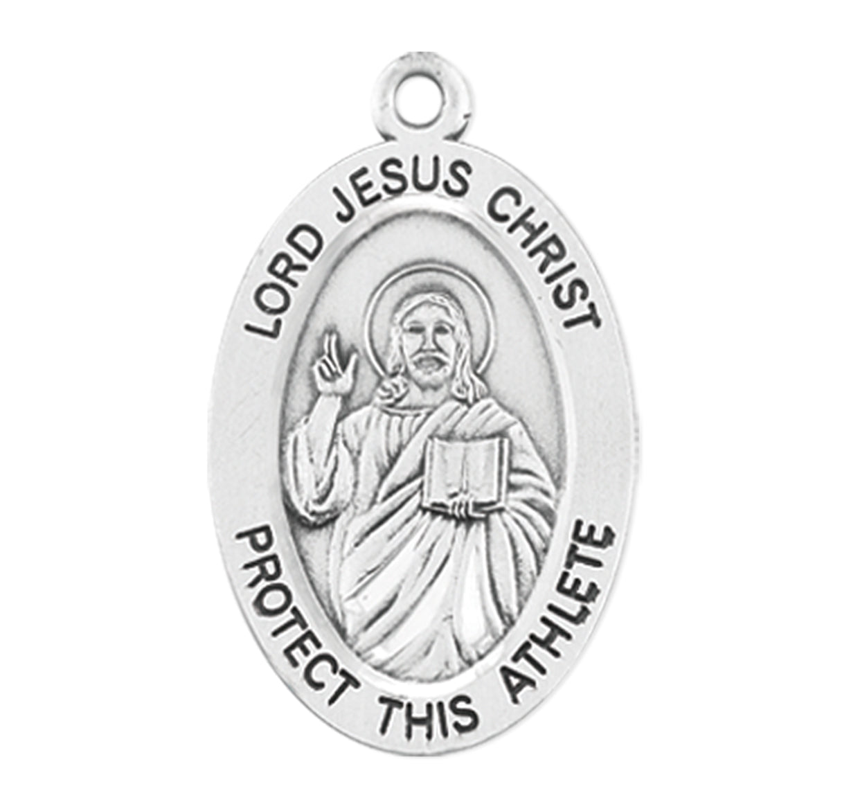 Sterling Silver Lord Jesus Protect This Athlete Medal