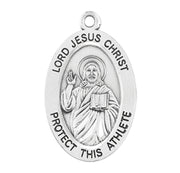 Sterling Silver Lord Jesus Protect This Athlete Medal