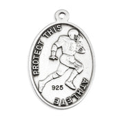Lord Jesus Christ Oval Sterling Silver Football Male Athlete Medal