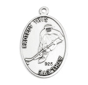Lord Jesus Christ Oval Sterling Silver Hockey Male Athlete Medal