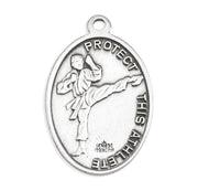 Lord Jesus Christ Oval Sterling Silver Martial Arts Male Athlete Medal