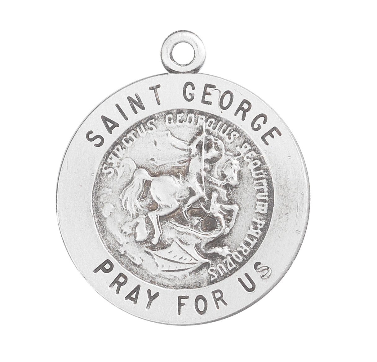 Patron Saint George Round Sterling Silver Medal