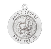 Patron Saint George Round Sterling Silver Medal
