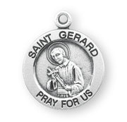 Patron Saint Gerard Round Sterling Silver Medal