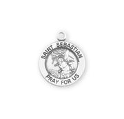 Patron Saint Sebastian Round Sterling Silver Medal
