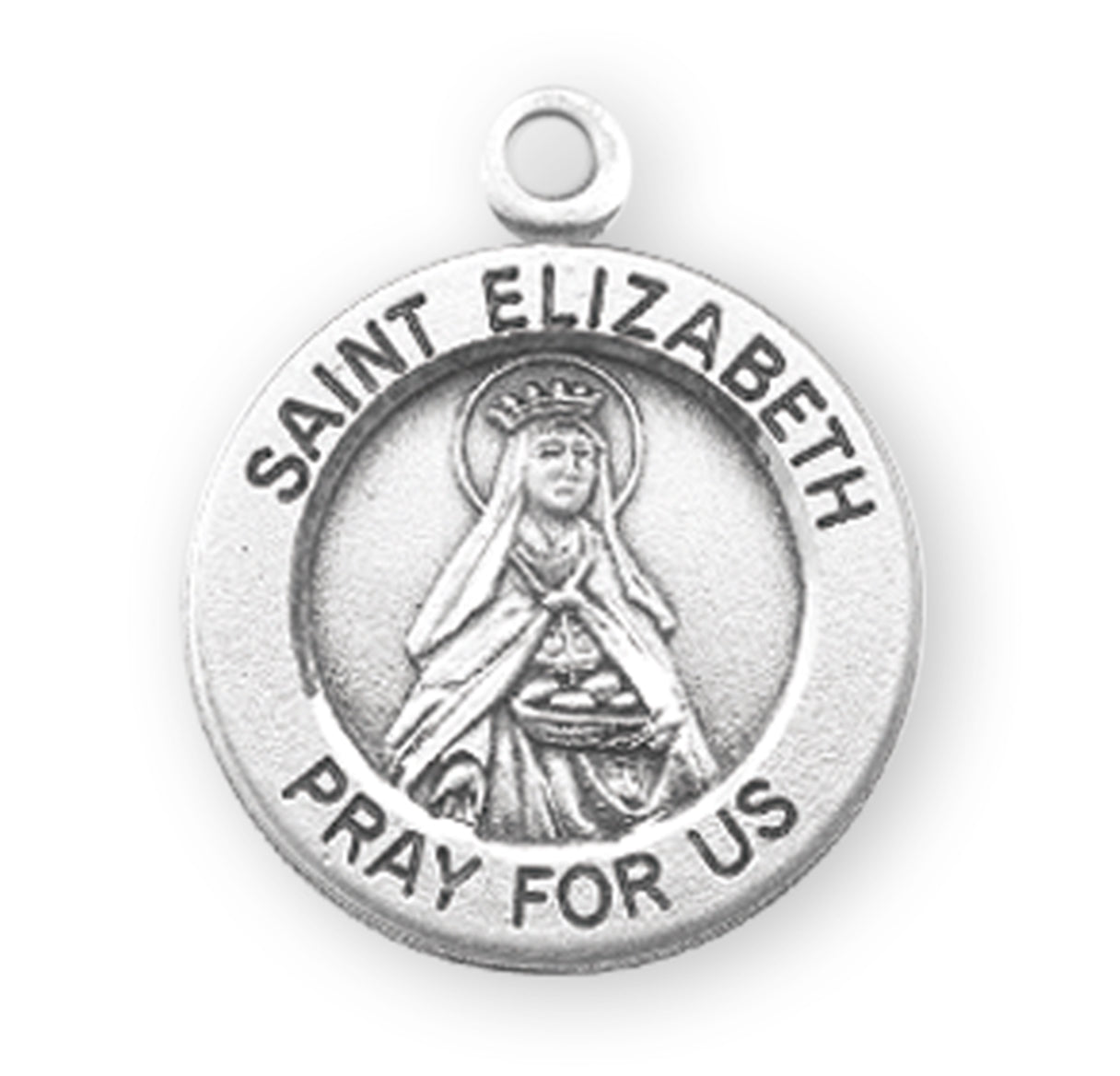 Patron Saint Elizabeth Round Sterling Silver Medal