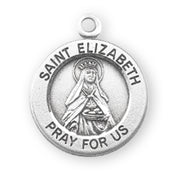 Patron Saint Elizabeth Round Sterling Silver Medal