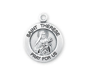 Saint Therese of Lisieux Round Sterling Silver Medal