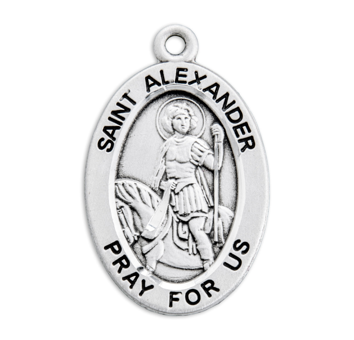 Patron Saint Alexander Oval Sterling Silver Medal