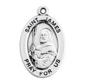 Patron Saint James Oval Sterling Silver Medal