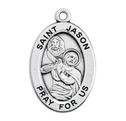 Patron Saint Jason Oval Sterling Silver Medal