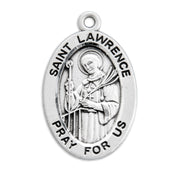 Patron Saint Lawrence Oval Sterling Silver Medal