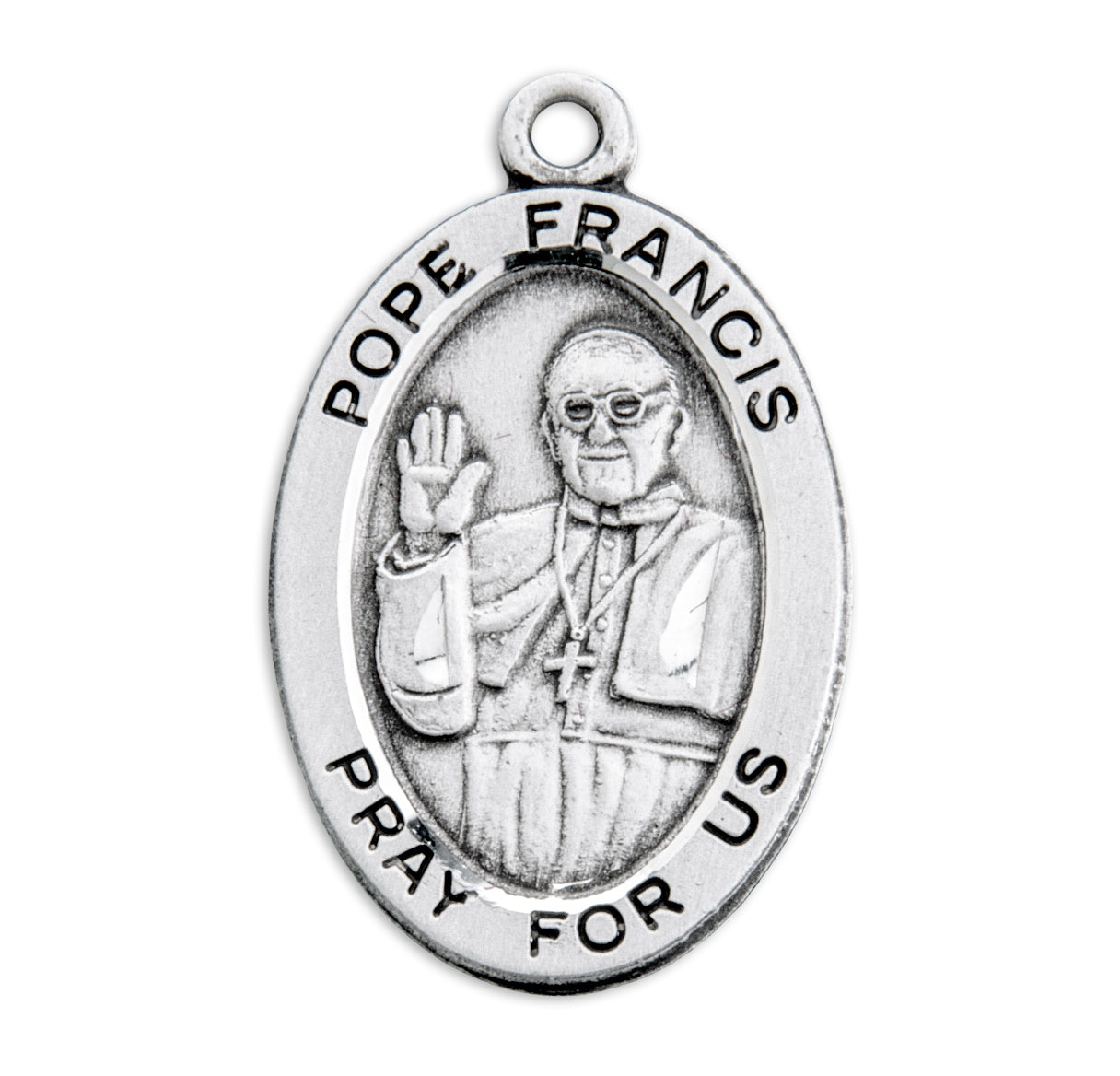 Pope Francis Oval Sterling Silver Medal