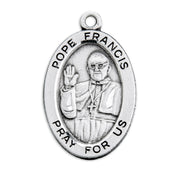 Pope Francis Oval Sterling Silver Medal
