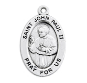 Saint John Paul II Oval Sterling Silver Medal
