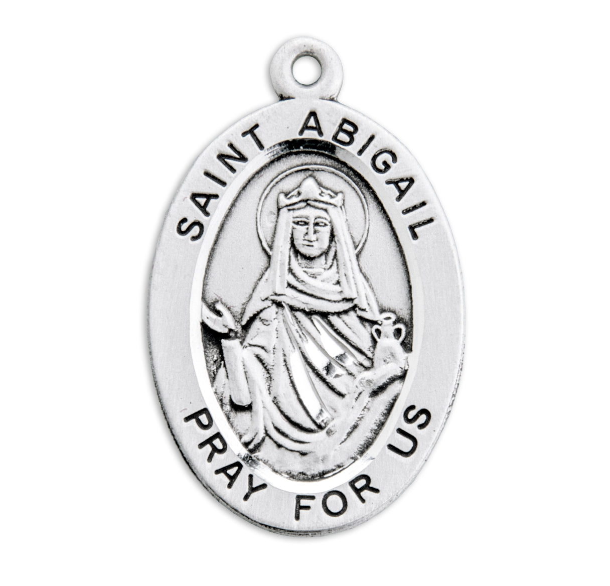 Patron Saint Abigail Oval Sterling Silver Medal