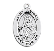Patron Saint Abigail Oval Sterling Silver Medal