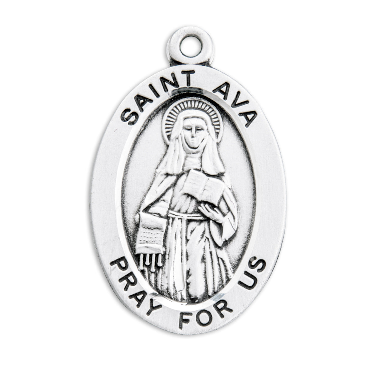 Patron Saint Ava Oval Sterling Silver Medal