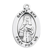Patron Saint Ava Oval Sterling Silver Medal
