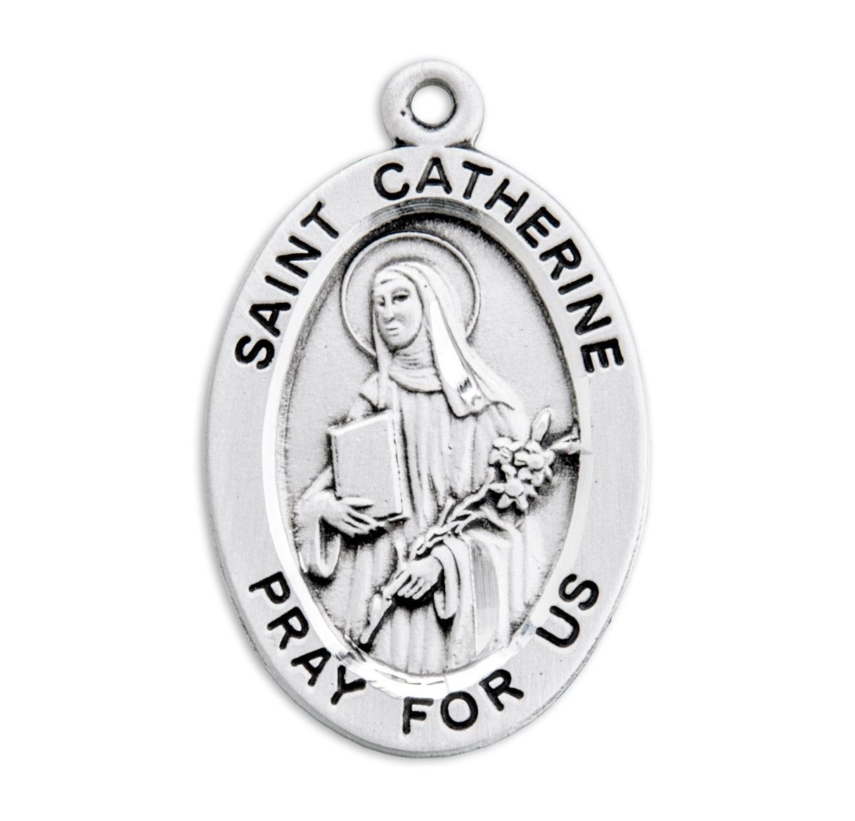 Patron Saint Catherine of Siena Oval Sterling Silver Medal