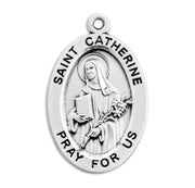Patron Saint Catherine of Siena Oval Sterling Silver Medal