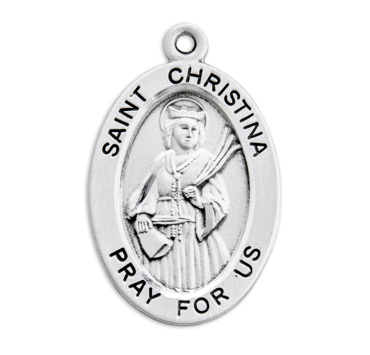 Patron Saint Christina Oval Sterling Silver Medal