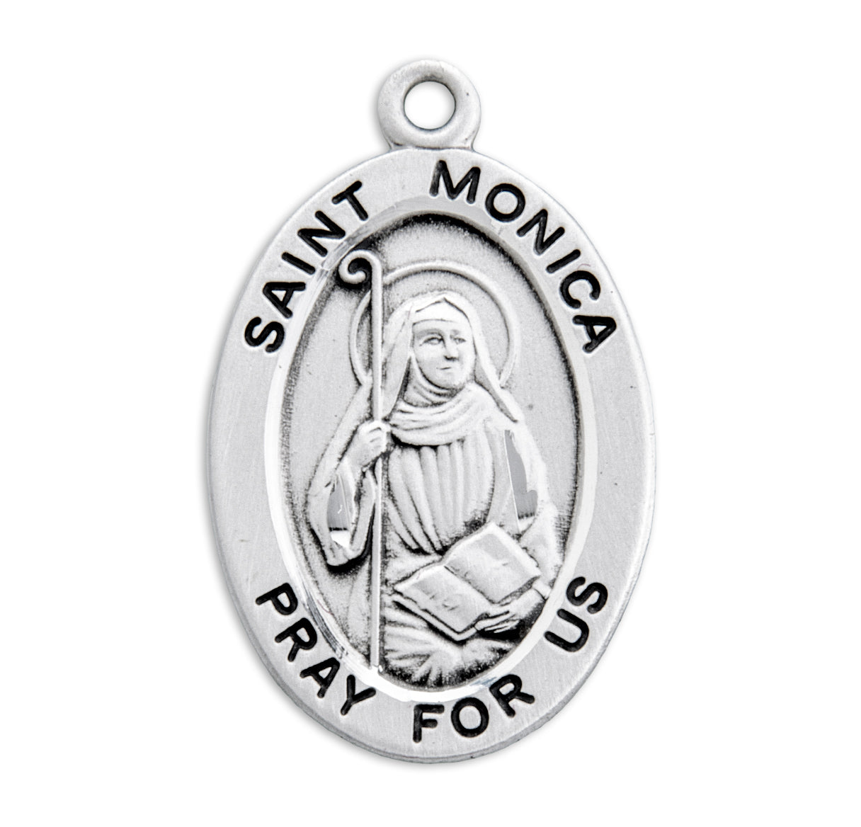 Patron Saint Monica Oval Sterling Silver Medal