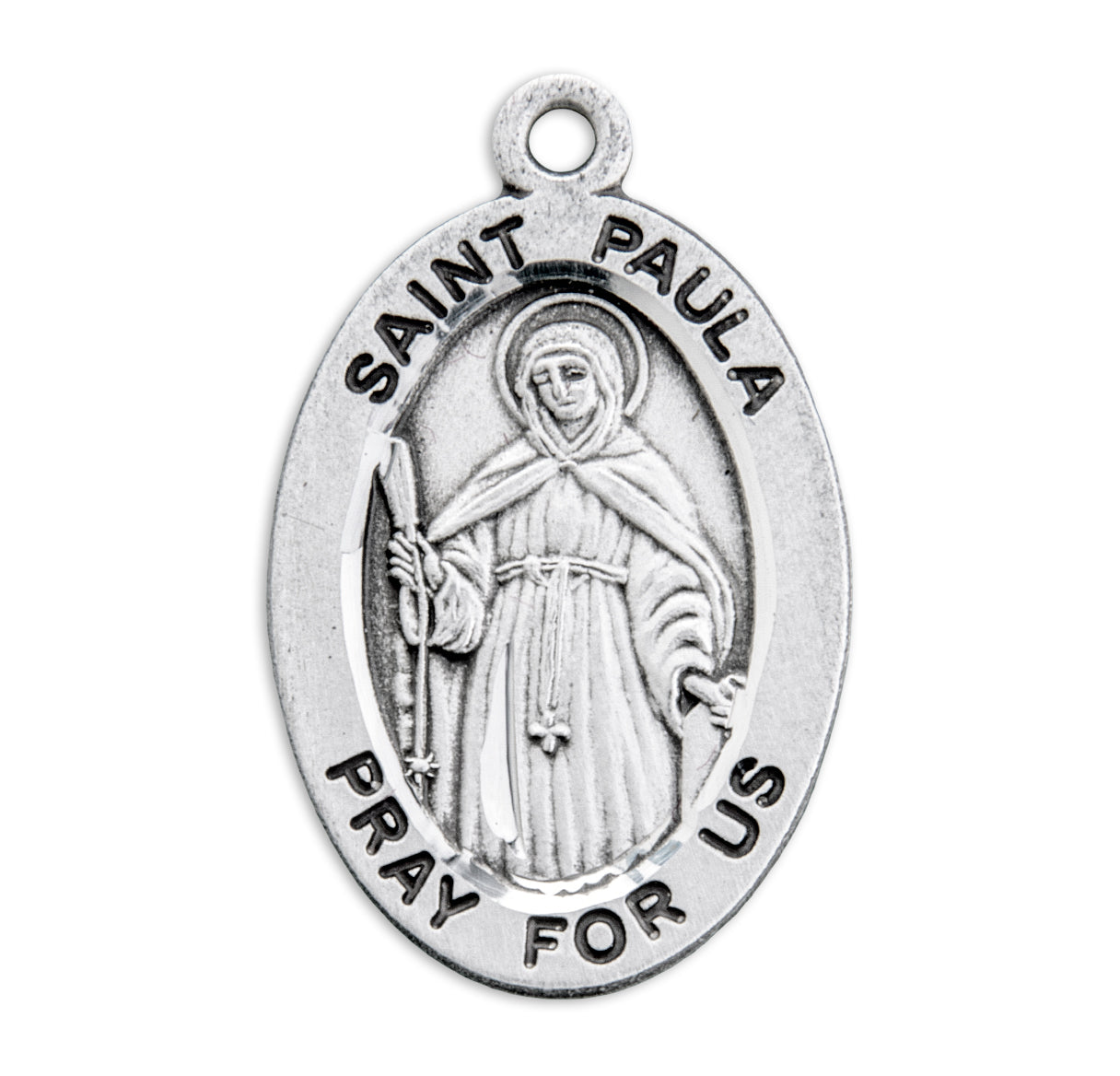 Patron Saint Paula Oval Sterling Silver Medal