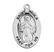 Patron Saint Paula Oval Sterling Silver Medal