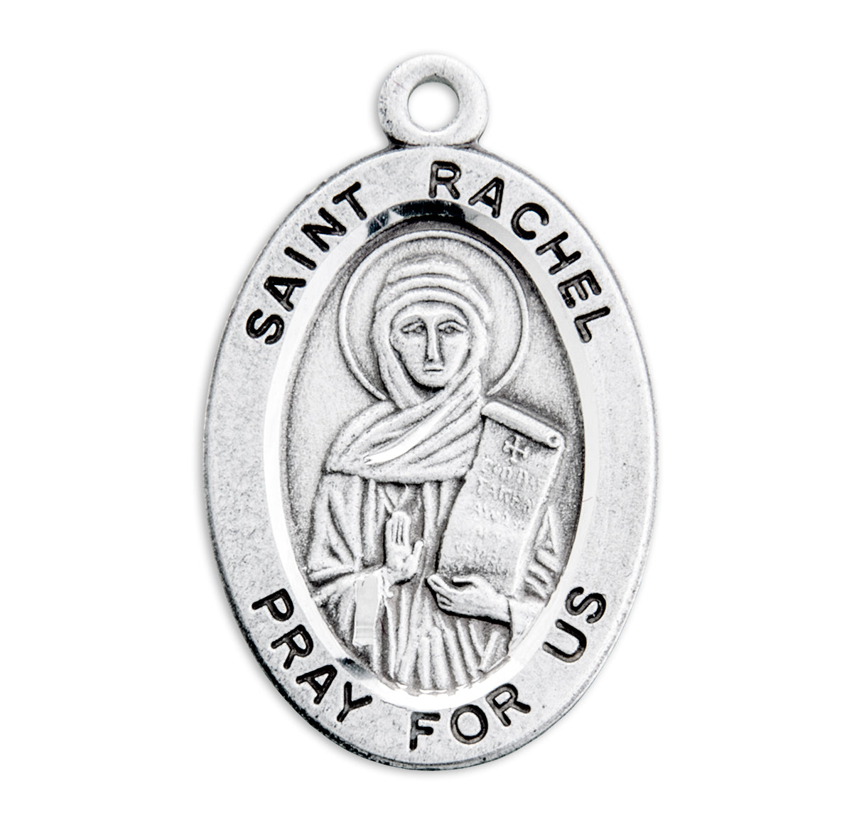 Patron Saint Rachel Oval Sterling Silver Medal
