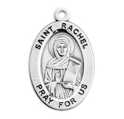 Patron Saint Rachel Oval Sterling Silver Medal