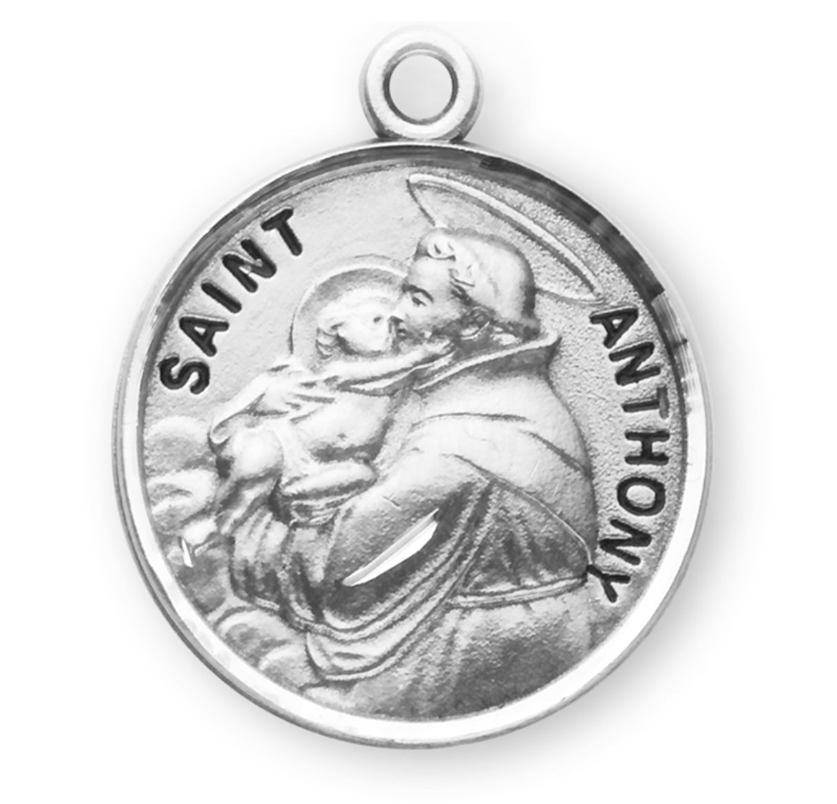 Patron Saint Anthony Round Sterling Silver Medal