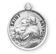 Patron Saint Anthony Round Sterling Silver Medal