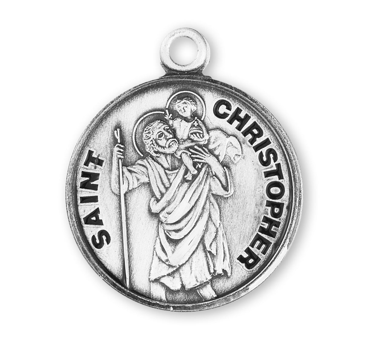 Paint Christopher Round Sterling Silver Medal