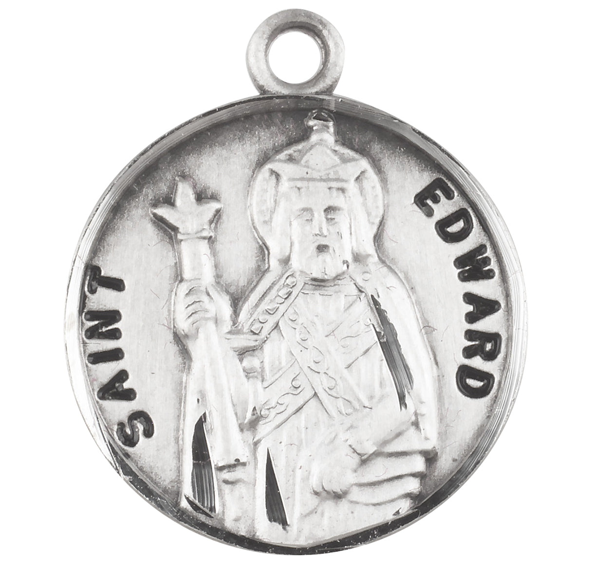 Patron Saint Edward Round Sterling Silver Medal