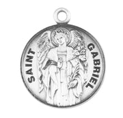 Patron Saint Gabriel Round Sterling Silver Medal