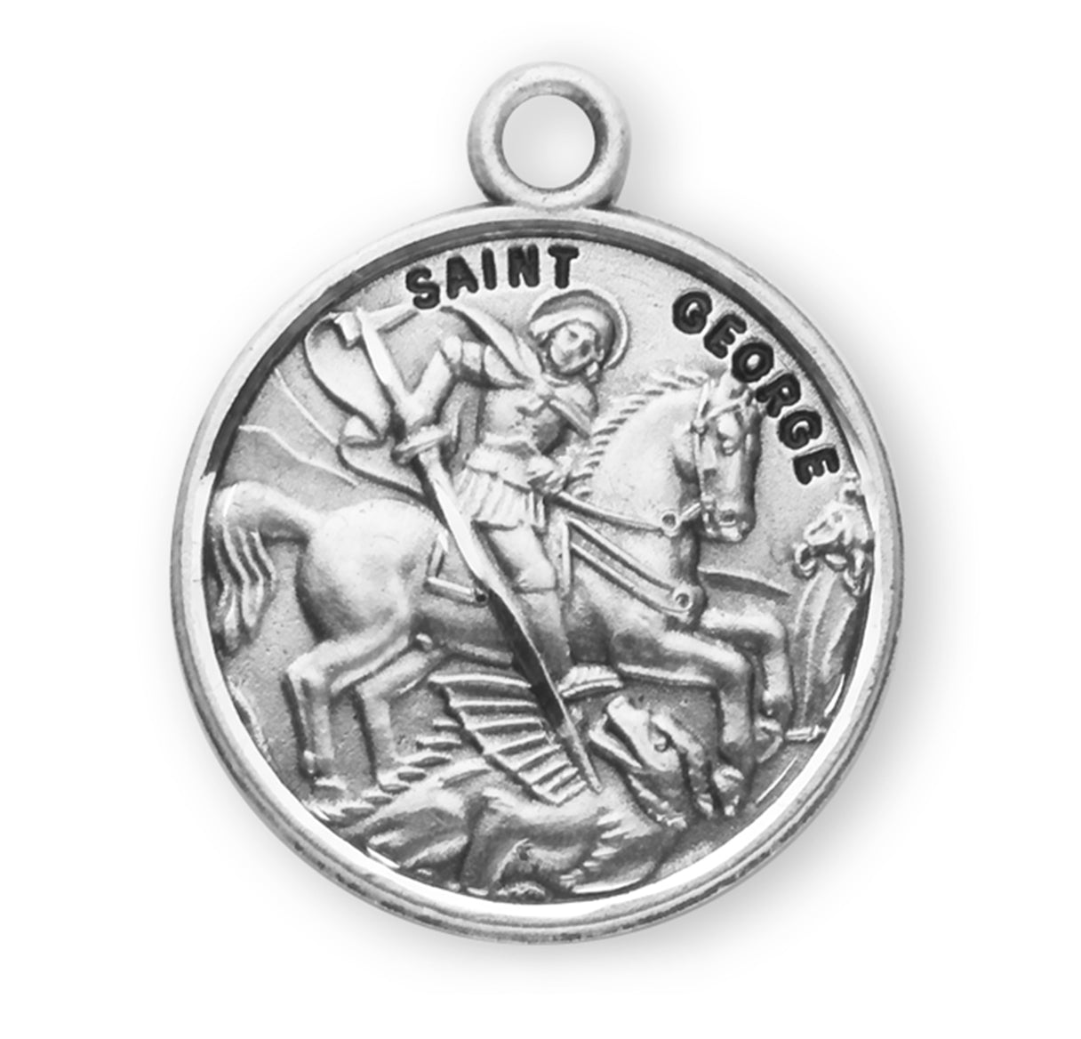 Patron Saint George Round Sterling Silver Medal