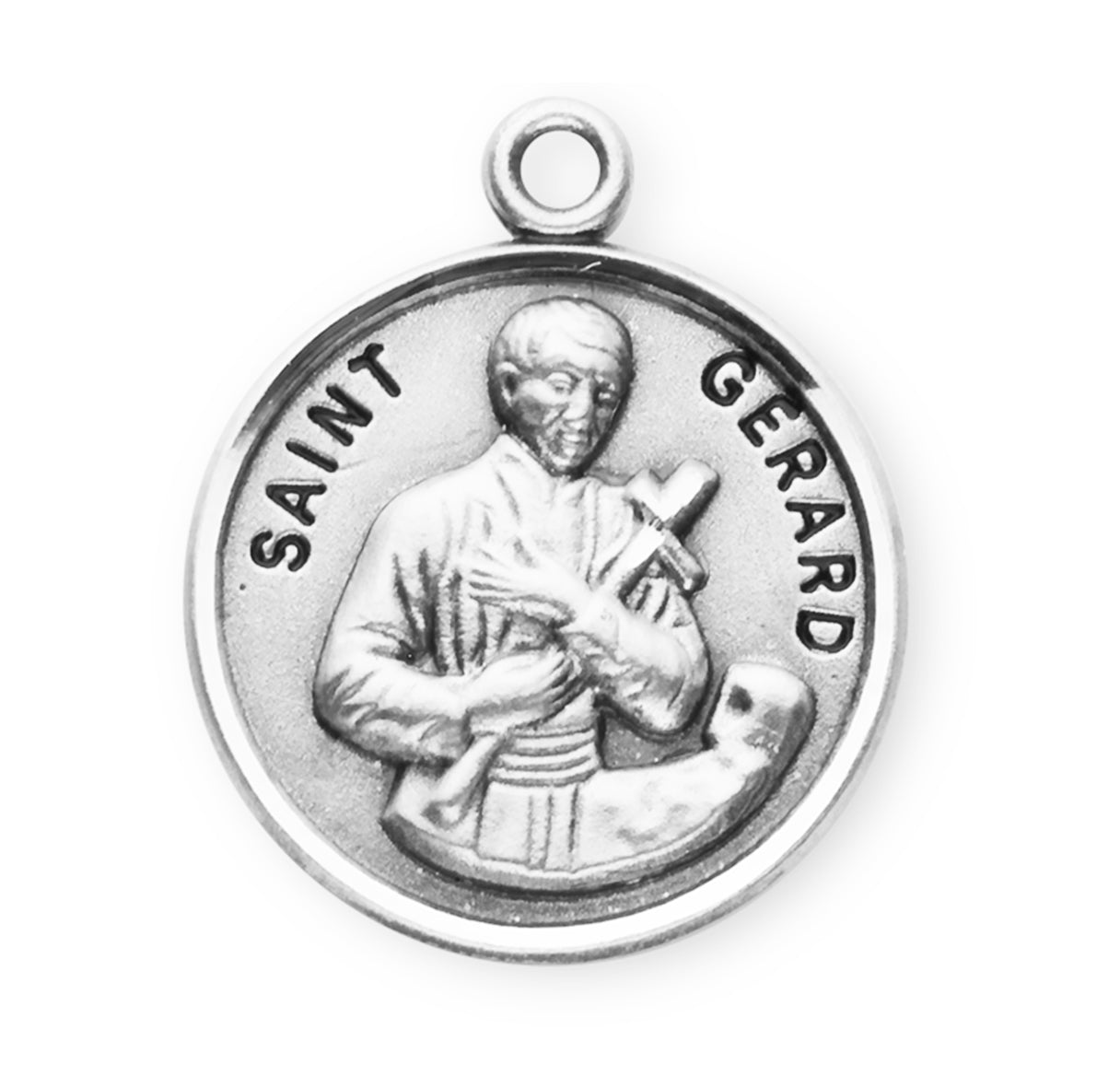 Patron Saint Gerard Round Sterling Silver Medal