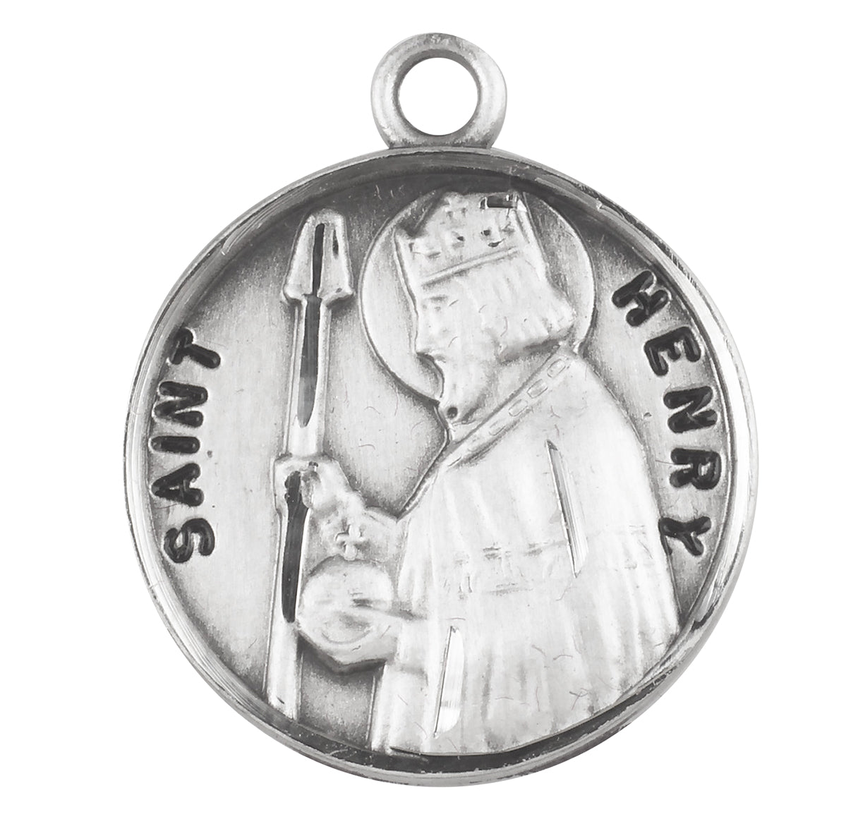 Patron Saint Henry Round Sterling Silver Medal