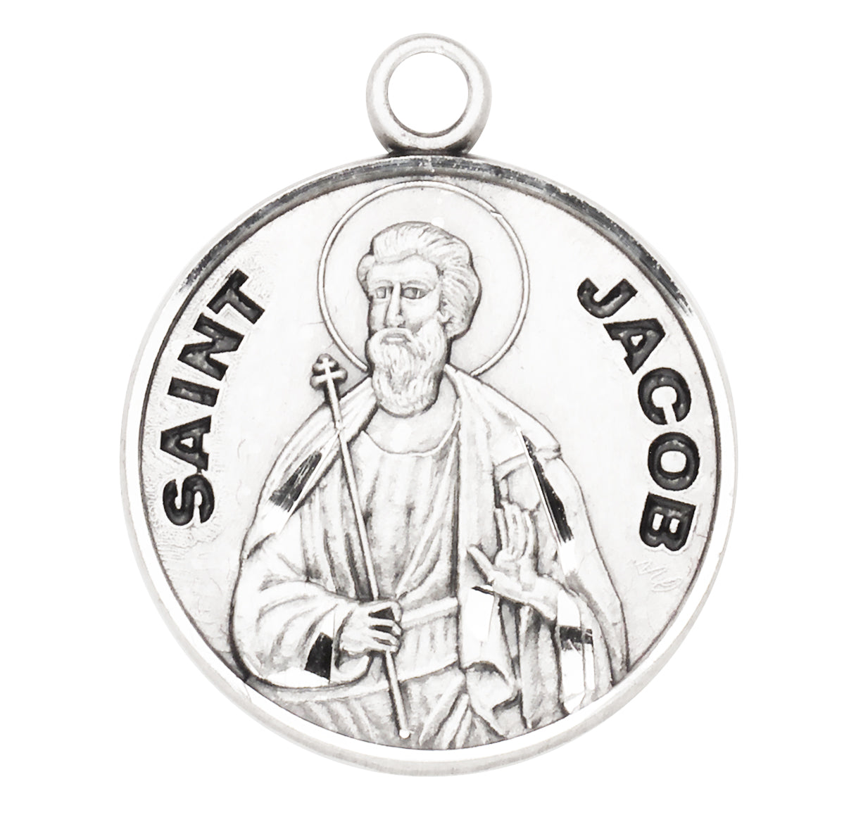 Patron Saint Jacob Round Sterling Silver Medal