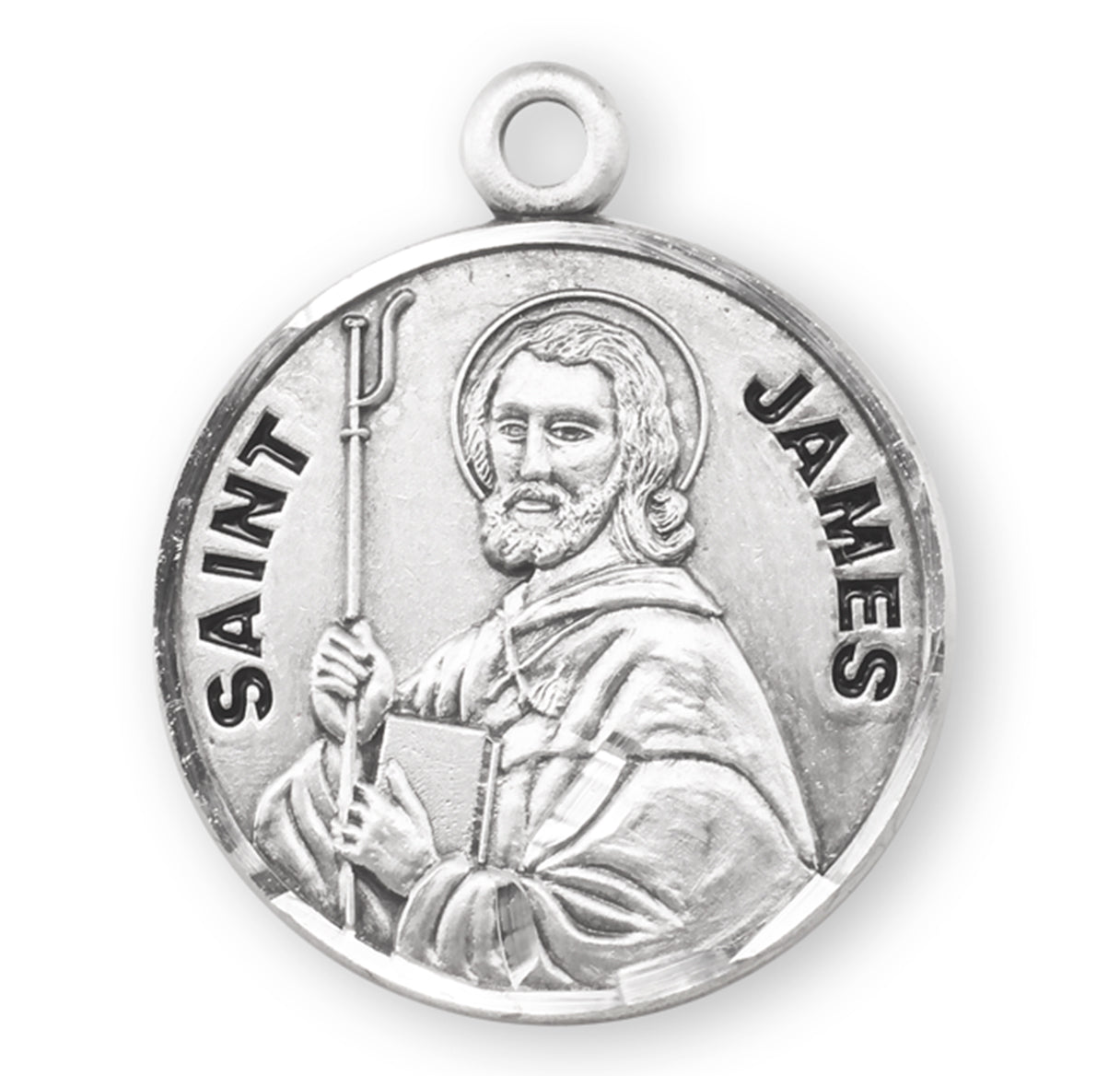 Patron Saint James Round Sterling Silver Medal