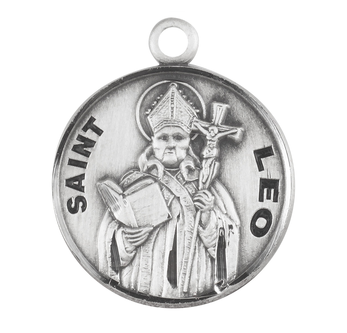 Patron Saint Leo Round Sterling Silver Medal