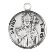 Patron Saint Leo Round Sterling Silver Medal