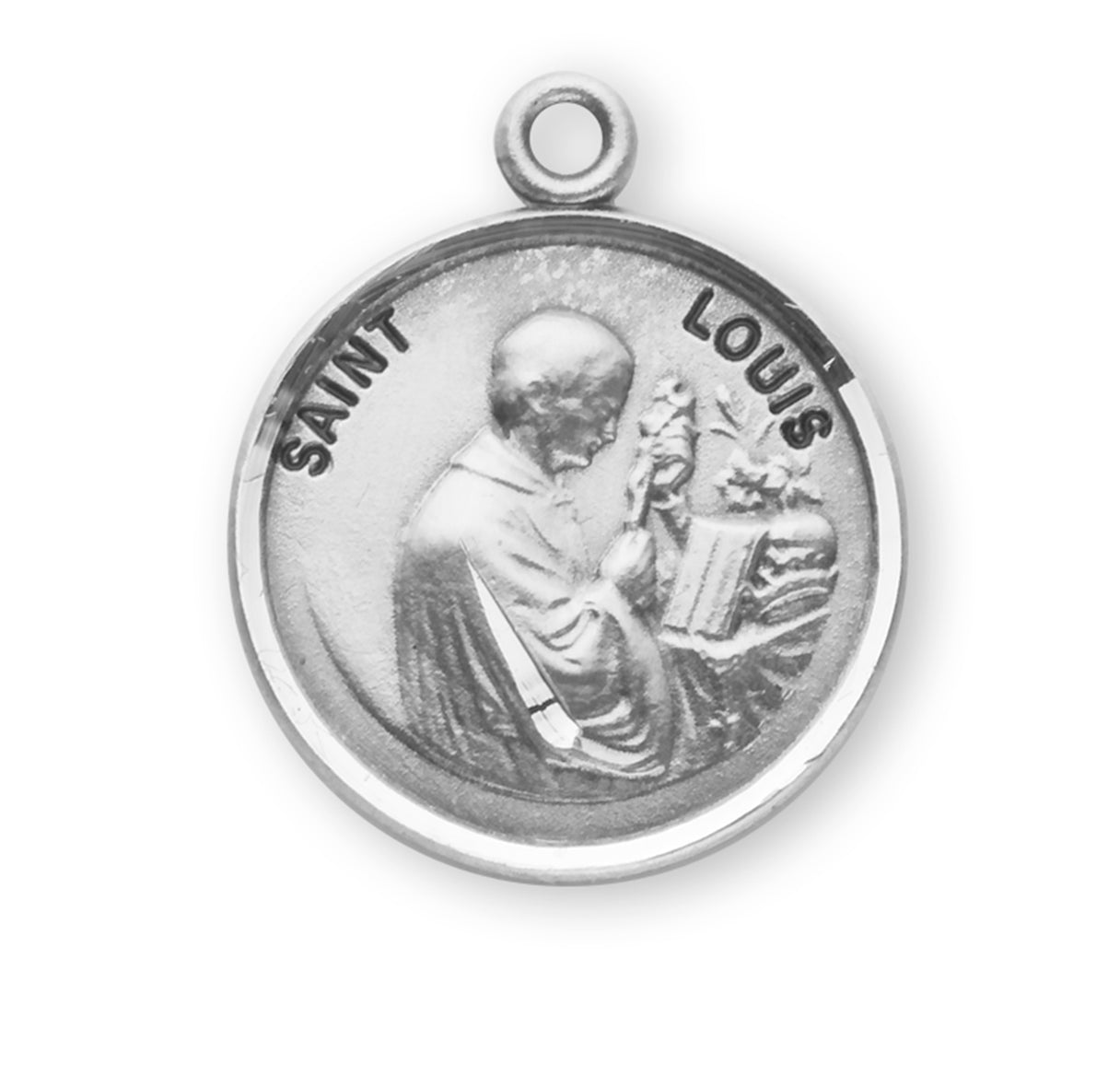 Patron Saint Louis Round Sterling Silver Medal