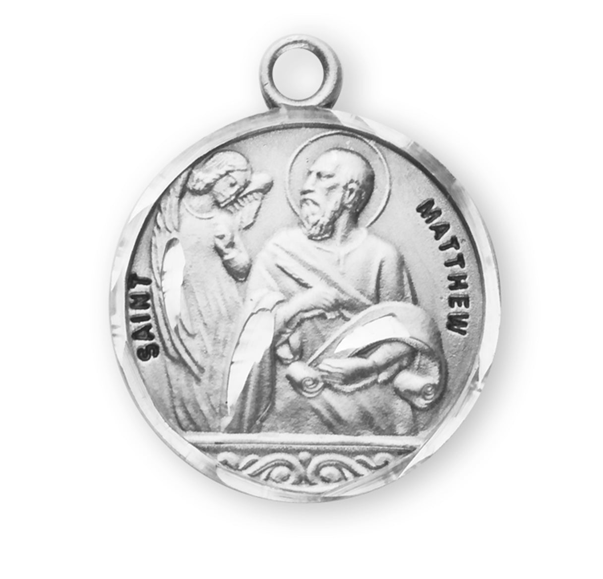 Patron Saint Matthew Round Sterling Silver Medal