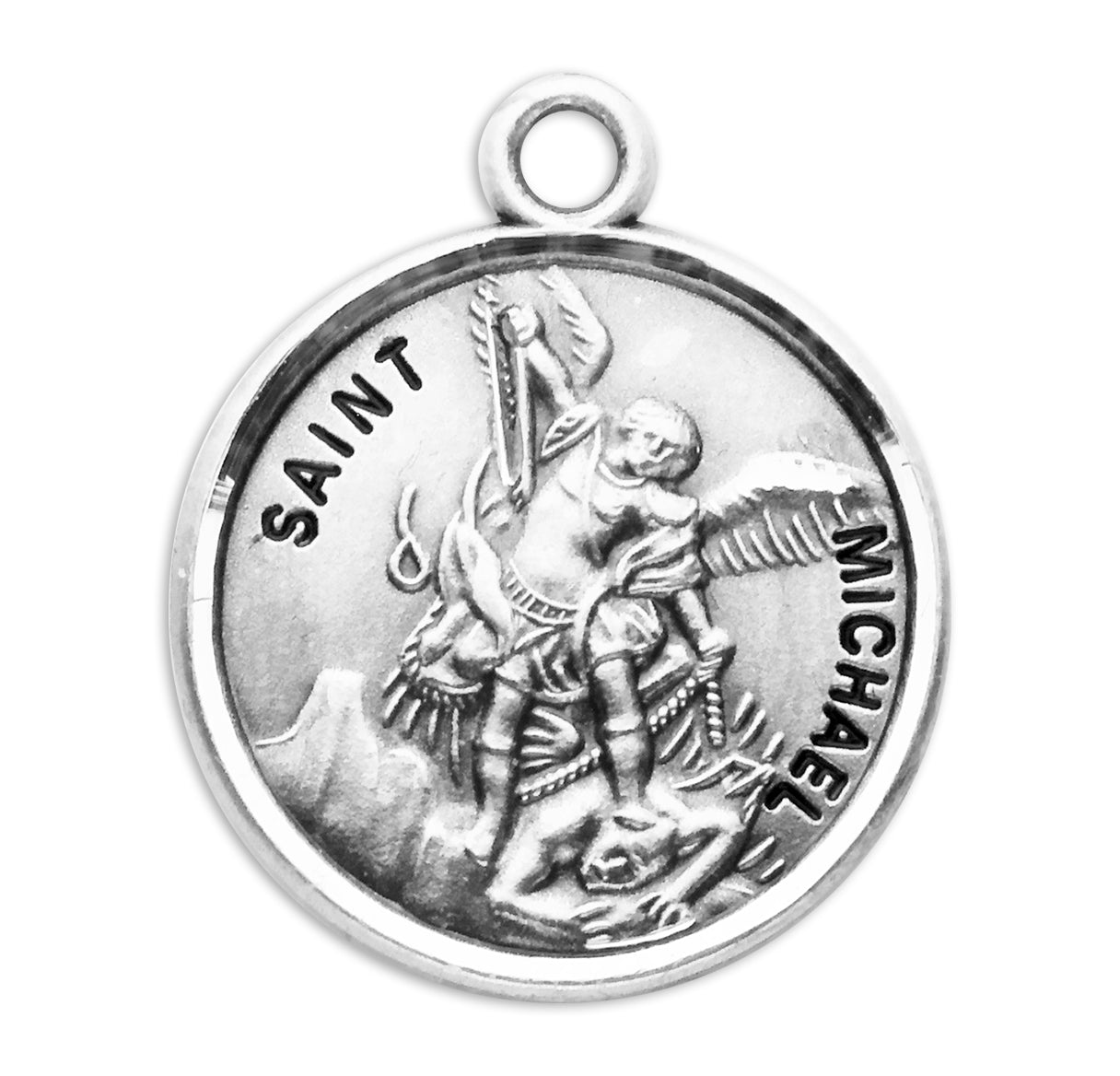 Patron Saint Michael Round Sterling Silver Medal