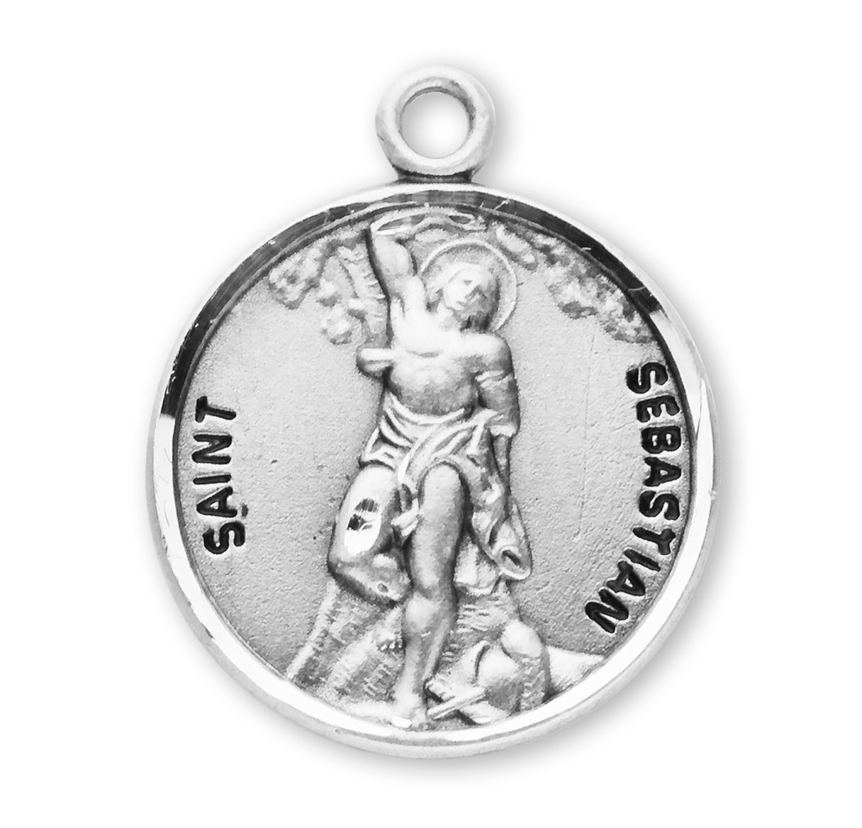 Patron Saint Sebastian Round Sterling Silver Medal